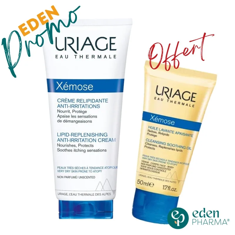 URIAGE XEMOSE CREME RELIPIDANTE ANTI IRRITATIONS 200ML + HUILE LAVANTE 50ML OFFERTE